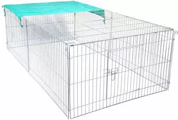 Eugad Freigehege mit Ausbruchsperre & Sonnenschutz 216x116x65cm