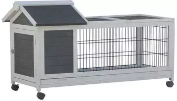 Flamingo Kaninchenstall Honey Rustic 115x55x64,5 cm grau