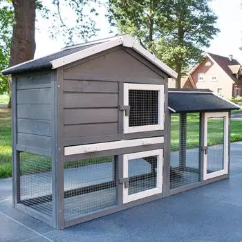 Zooprinz Kleintierstall Dream Grey mit Auslauf 146x86x50 cm