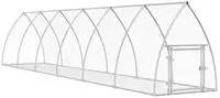 vidaXL Hasenstall Silbern 105x600x120 cm Verzinkter Stahl