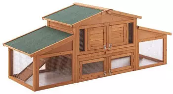 en.casa Kaninchenstall Schmitten zweist&ouml;ckig 72 x 180 x 62 cm