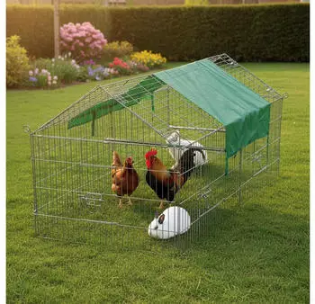 Zooprinz Mobiles Au&szlig;engehege mit Satteldach und Sonnenschutz 102 x 200 x 96 cm