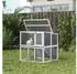 Pawhut Holz Doppelstock Freilaufgehege 98x95x102,5 cm grau