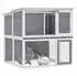 Pawhut Holz Doppelstock Freilaufgehege 98x95x102,5 cm grau