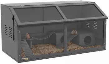 Pawhut Hamsterk&auml;fig 100cm mit H&auml;ngebr&uuml;cke & Leitern