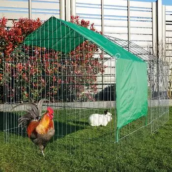 Zooprinz Mobiles Au&szlig;engehege mit Satteldach und Sonnenschutz 102 x 220 x 85 cm