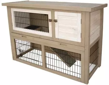 Duvo+ Woodland Cotton Cottage Kaninchenstall 2 Ebenen 111x45x78cm (603/239)