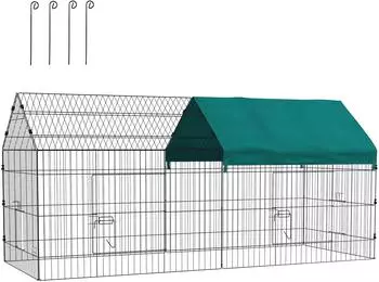Pawhut Freilaufgehege 220 x 85 x 103 cm mit Abdeckung