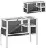 Pawhut Holz Hasenstall umbaubar mit Rampe 120 x 53 x 93 cm grau