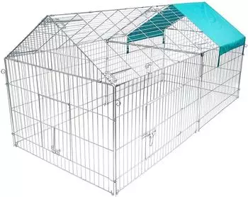 Eugad Freigehege mit Dach & Sonnenschutz 220&times;103&times;103 cm