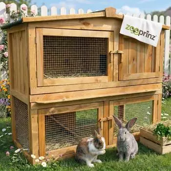 Zooprinz Kleintierstall Obelix mit Freilauf auf 2 Etagen 106x91x53 cm
