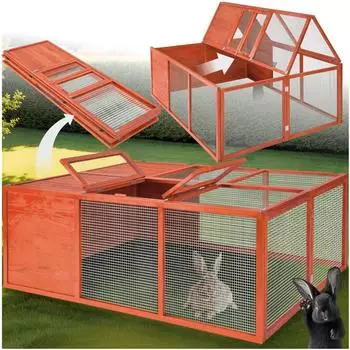 TecTake Kleintierstall Murphy faltbar mit Dach&ouml;ffnung 150x103x53cm