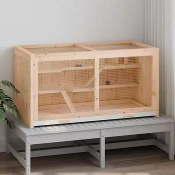vidaXL Hamsterk&auml;fig 104x52x54cm Tannen-Massivholz