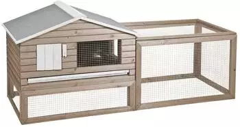 Duvo+ Woodland Snoozer Cottage Kaninchenstall 2 Ebenen, 161x60x73cm (603/247)