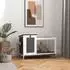 Pawhut Holz Kleintierstall mit Freilaufgehege 92 x 52 x 67 cm dunkelgrau