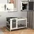 Pawhut Holz Kleintierstall mit Freilaufgehege 92 x 52 x 67 cm dunkelgrau