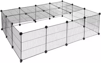 Eugad Freigehege Kleintier 22 Metallgitter-Platten 147x111x37cm (WL001playpen)