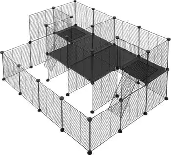 Eugad Freigehege für Kaninchen & Kleintiere, Metallgitter, 145x108x72cm (0020WL)