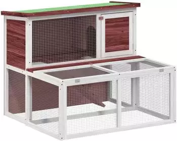 vidaXL Kaninchenstall Kiefernholz massiv mokka 102x90x84,5 cm