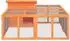 vidaXL Kaninchenstall braun 144x123x67,5 cm Kiefernholz (172280)