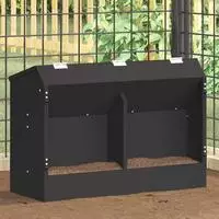 vidaXL Kaninchenf&uuml;tterer Schwarz 64,5 x 25,5 x 45,5 cm 6 kg