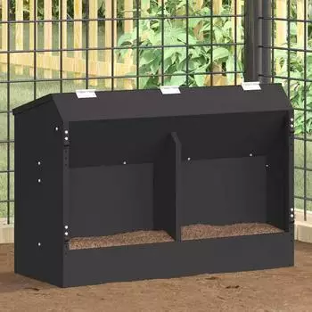 vidaXL Kaninchenf&uuml;tterer schwarz 64,5x25,5x45,5cm 6kg