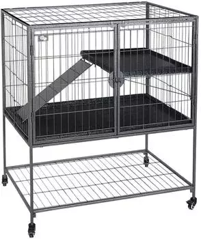Duvo+ Loft Benny Käfig für Ratten & Frettchen, schwarz/blau (11966)