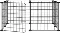 vidaXL 8-Panel-Haustierk&auml;fig mit T&uuml;r Schwarz 70x70x35 cm Stahl