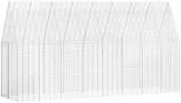 vidaXL Hasenk&auml;fig Silber 400 x 100 x 210 cm Verzinkter Stahl