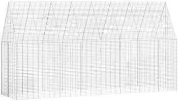 vidaXL Hasenk&auml;fig verzinkter Stahl, silber, 400x100x210cm (42019243)