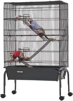 VEVOR Kleintierk&auml;fig Metall 3-st&ouml;ckig 63x36x101cm (630x360x1010mm)