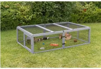 Trixie Freilaufgehege mit Abdeckung, Holz, 174&times;48&times;109cm, grau (62287)