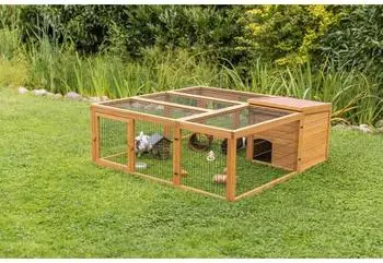 Trixie Freilaufgehege mit Abdeckung, Holz, 150&times;53&times;150cm, dunkelbraun (62280)