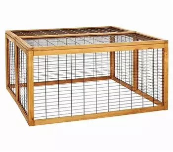 Dehner Rolf Freilaufgehege mit Klappdach, Holz/Metall, 116x116x58cm (3515442)