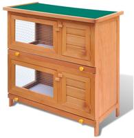 vidaXL Kaninchenstall Kleintierhaus Hasenstall 4 T&uuml;ren Holz