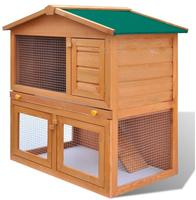 vidaXL Kaninchenstall Kleintierhaus Hasenstall 3 T&uuml;ren Holz