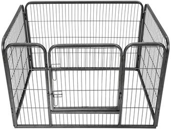 TecTake Welpenauslaufstall 4-eckig 125x85x70cm grau