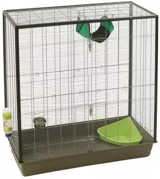 Dehner Nagerkäfig Ratatouille 100 x 50 x 116 cm grau/braun