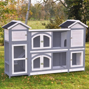Nanook XXL Kleintierstall 189x43x127cm grau weiß