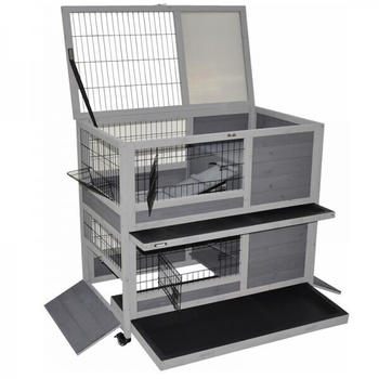 Nanook Indoor Kleintierstall Belinda 90x53x95cm grau