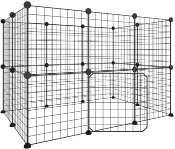 vidaXL 20-tlg. Haustierkäfig mit Tür schwarz 35x35cm Stahl (3114037)
