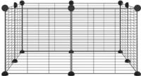 vidaXL 8-Panel-Haustierk&auml;fig Schwarz 35x35 cm Stahl