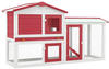 vidaXL Großer Stall rot und weiß 145x45x85cm Holz (170842)