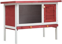 vidaXL Kaninchenstall 1 Ebene Rot Holz
