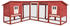 vidaXL Stall mit Freilauf rot und weiß Tanne Massivholz (170875)