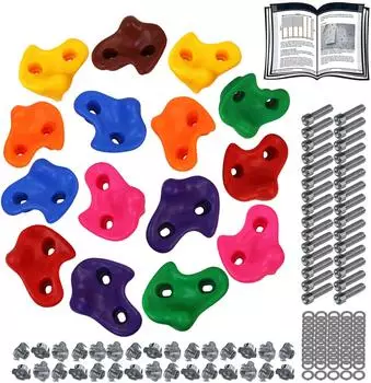 Alpidex Kinder-Klettergriffe bunt, 20 Stück, bis 200kg (16018_Mixed Colours)