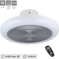 EGLO LED Deckenleuchte "KOSTRENA Leuchte und Ventilator - ABS - LED - 3X8,5W - IP20"
