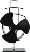 vidaXL Ofenventilator W&auml;rmebetrieben 3 Bl&auml;tter Schwarz