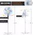 Brandson Standventilator DC Motor mit Fernbedienung und LED Display