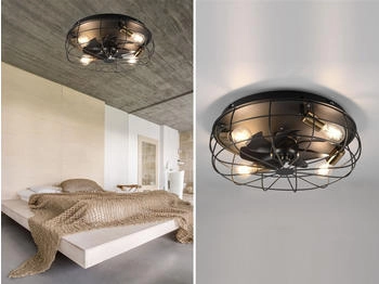 Trio Trondheim Deckenventilator 4 flammig mit Timer und Fernbedienung &Oslash;48cm schwarz (R61095032)